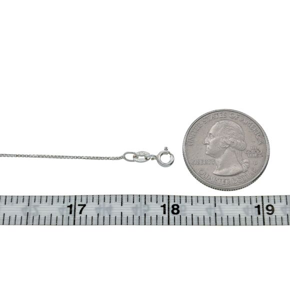 Vintage Italy CA Sterling Silver 925 0.9mm Box Chain Necklace 18" - Picture 2 of 3